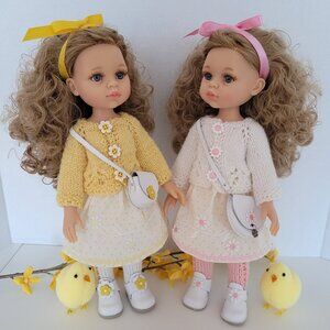 Poppy & Piper Adorable Twin Sister 32cm Paola Reina Dolls In Handmade Outfits